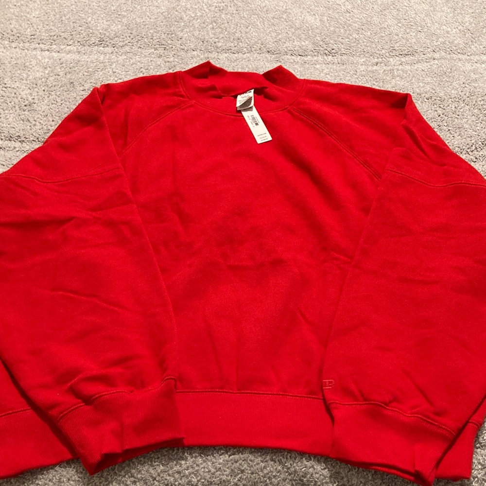 PINK Victoria's Secret Bold Red Mock Neck Sweatshirt